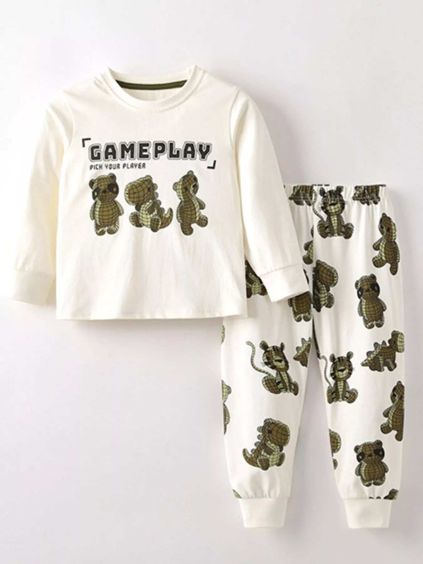Children's Graphic Round Neck Top and Pants Set NicholesGifts