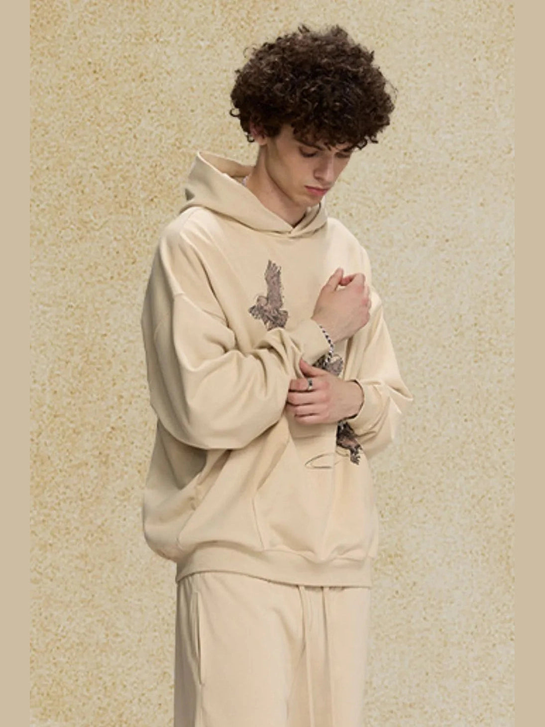 Men's Graphic Long Sleeve Hoodie with Kangaroo Pocket NicholesGifts