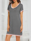 Contrast Trim Short Sleeve Lounge Dress nicholesgifts