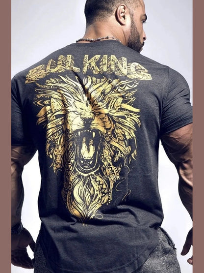Men's Plus Size Round Neck Short Sleeve T-Shirt nicholesgifts