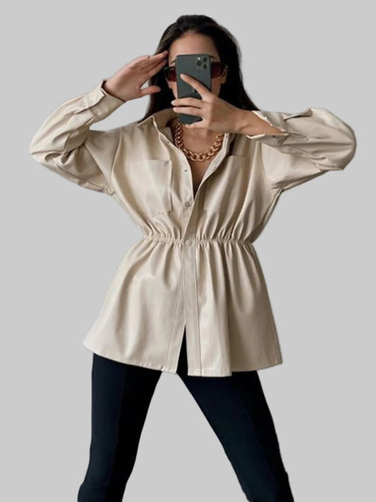 Snap Down Collared Jacket nicholesgifts