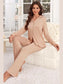 Button Up Long Sleeve Top and Pants Lounge Set nicholesgifts