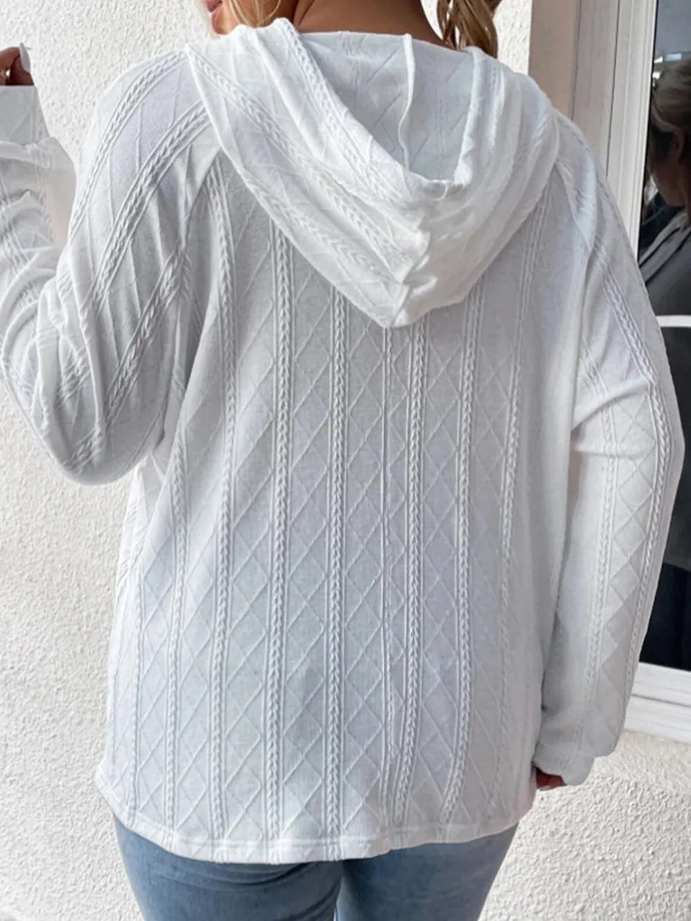 Full Size Drawstring Long Sleeve Hoodie Trendsi