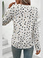 Printed V-Neck Long Sleeve Blouse nicholesgifts