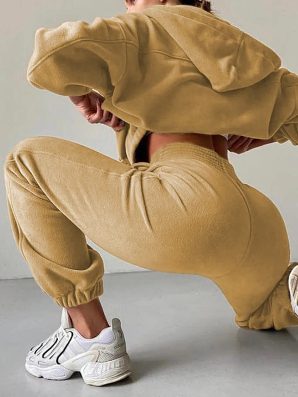 Zip Up Long Sleeve Hoodie and Joggers Set nicholesgifts