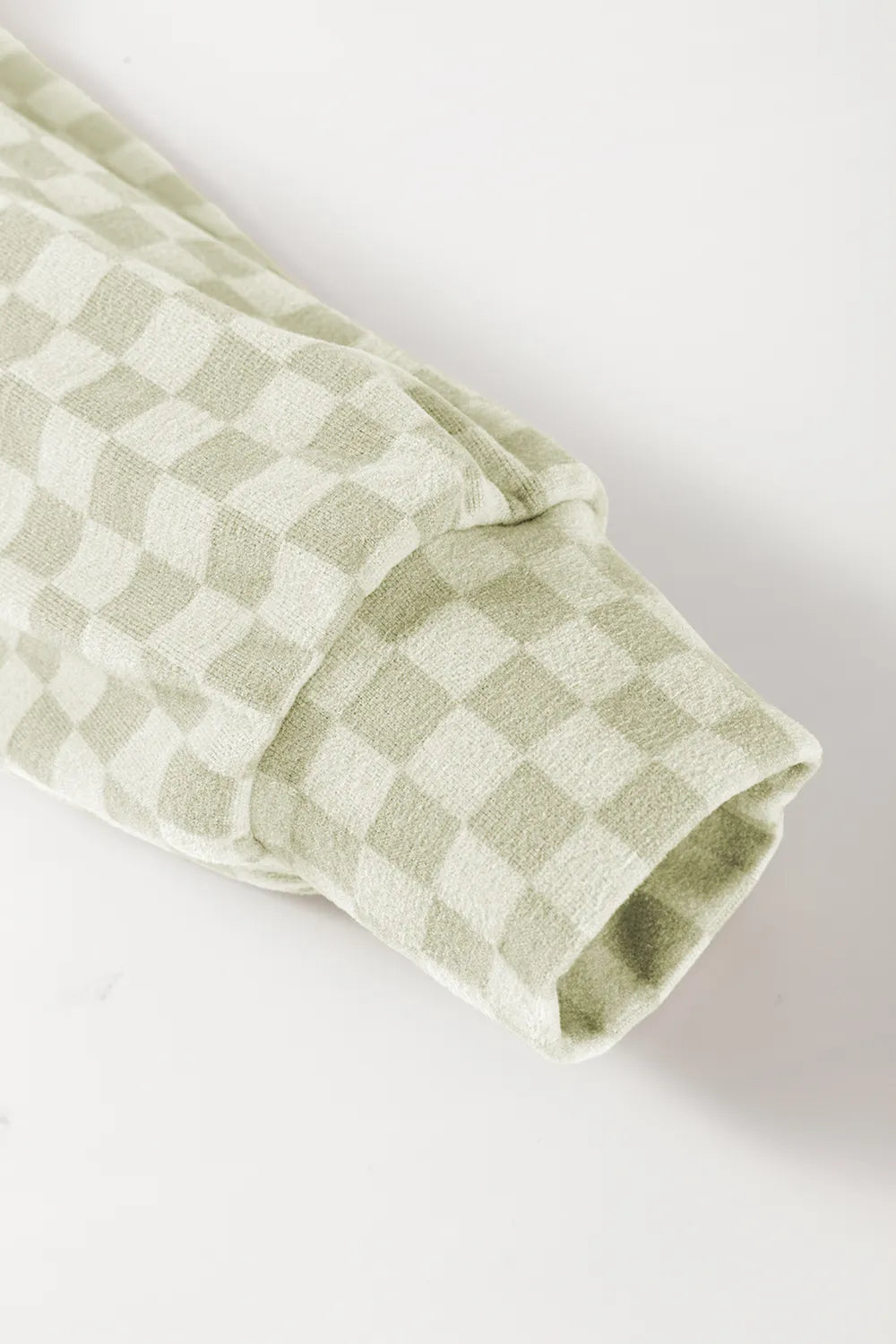 Checkered Print Kangaroo Pocket Drawstring Hoodie Trendsi