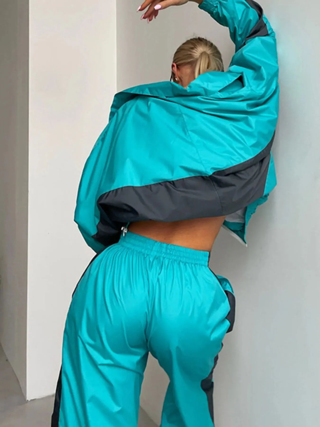 Zip Up Long Sleeve Top and Pants Set nicholesgifts