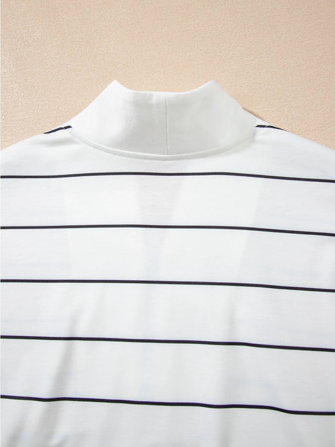 Striped Quarter Zip Sweatshirt with Relaxed Fit Trendsi