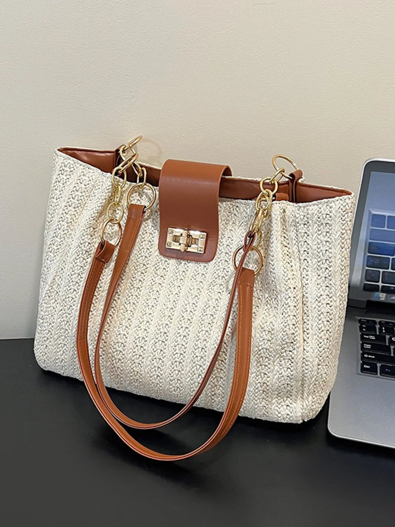 Woven Straw Shoulder Bag Trendsi