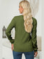 Textured Round Neck Long Sleeve Blouse nicholesgifts