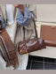 Leather Shoulder Bag with Charm nicholesgifts
