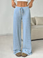 Women Striped Wide Leg Drawstring Pants nicholesgifts