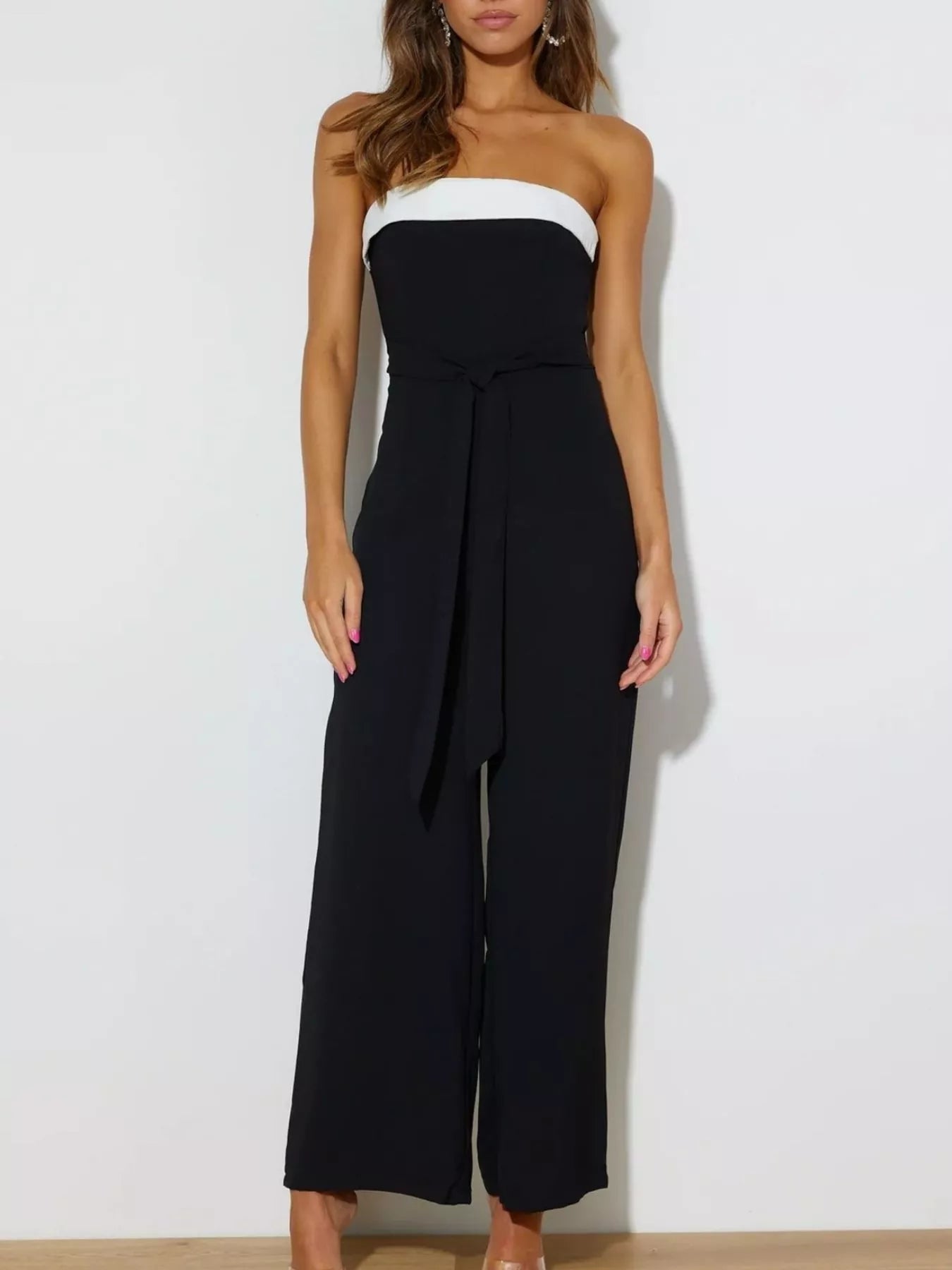 Contrast Tube Wide Leg Jumpsuit nicholesgifts