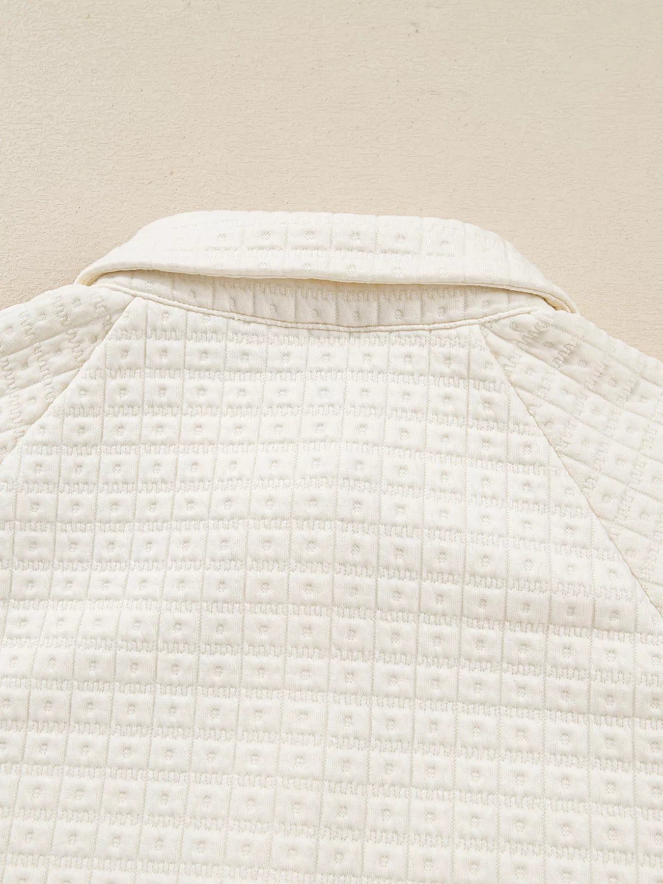 Textured Half Button Collared Sweatshirt nicholesgifts