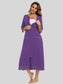 Zip Up Slit Round Neck Night Dress with Pockets nicholesgifts