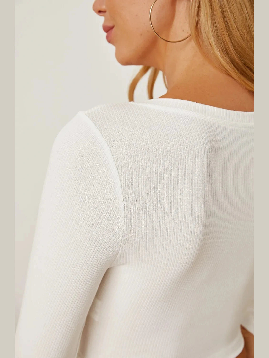 Round Neck Long Sleeve Cropped T-Shirt NicholesGifts
