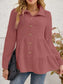 Women Striped Button-Down Tiered Shirt nicholesgifts