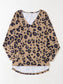 Leopard V-Neck Dropped Shoulder Blouse nicholesgifts