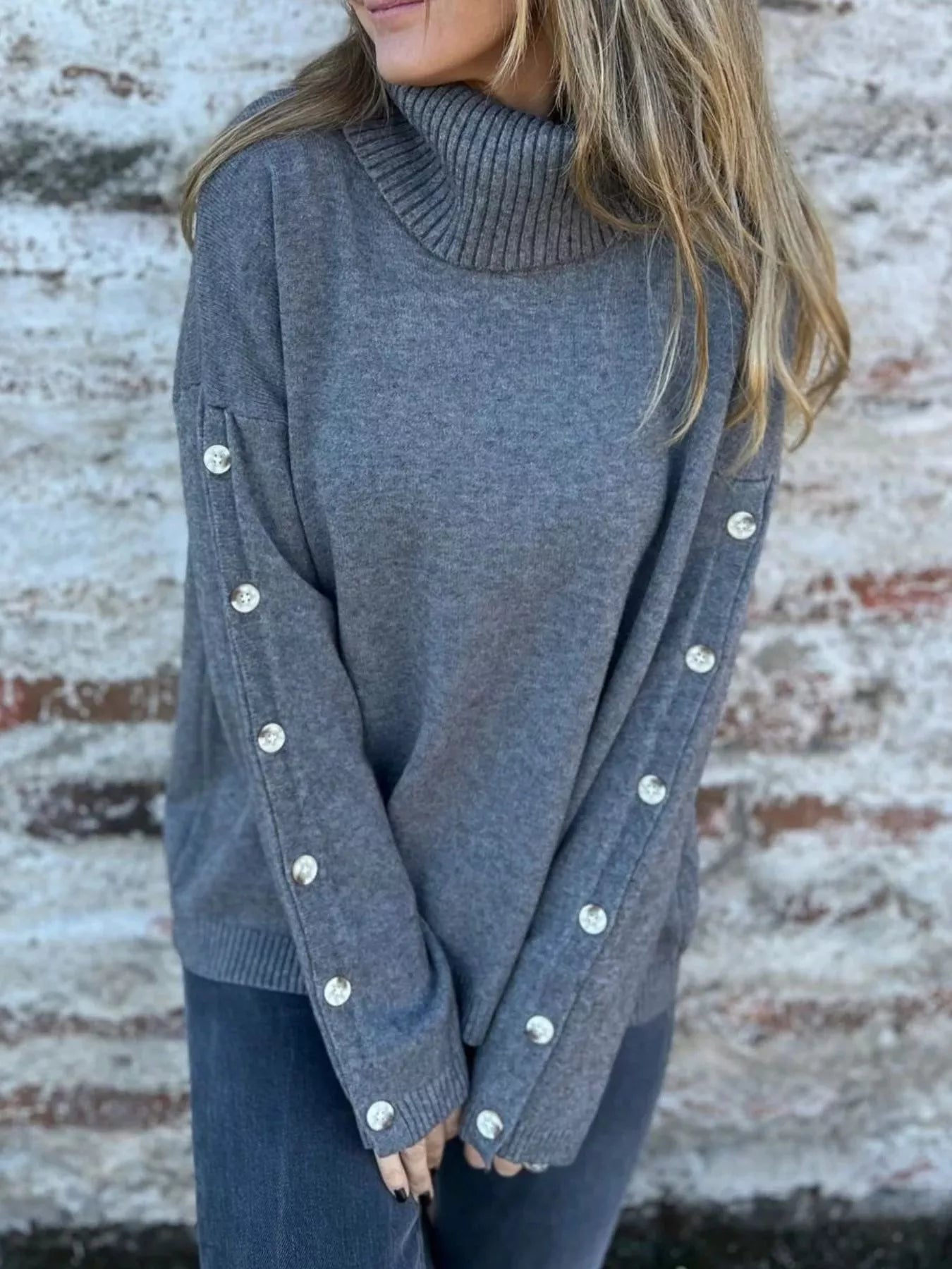 Full Size Turtleneck Long Sleeve Sweater Plus Size