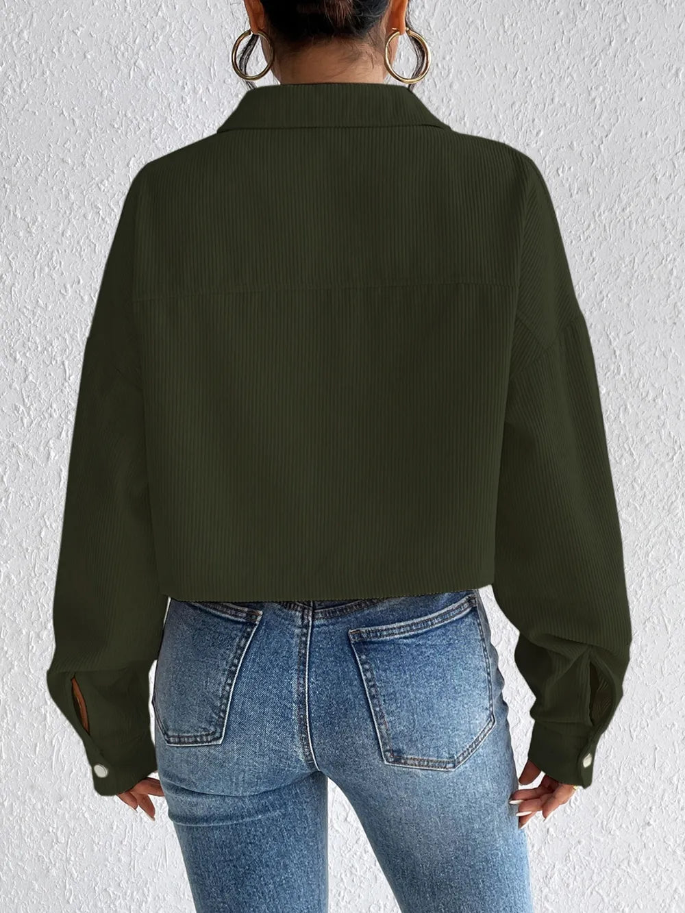 Honey Snap Down Long Sleeve Jacket nicholesgifts