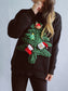 Christmas Tree Round Neck Long Sleeve Sweater nicholesgifts