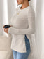 Side Slit Striped Long Sleeve T-Shirt nicholesgifts