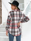 Women Ivy Lane Meet You Outside Plaid Button Down Curved Hem Shacket nicholesgifts