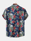 Men's Full Size Printed Short Sleeve Casual Shirt Plus Size nicholesgifts