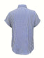Full Size Striped Button-Up Casual Shirt with Pocket Plus Size nicholesgifts