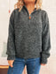 Quarter Zip Ribbed Hem Sweater nicholesgifts
