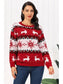 Women Reindeer Round Neck Christmas Sweater nicholesgifts