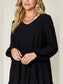 Double Take Full Size V-Neck Balloon Sleeve Tiered Dress with Pockets nicholesgifts