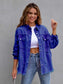 Distressed Drop Shoulder Denim Jacket nicholesgifts