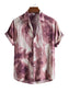 Men's Plus Size Abstract Marble Print Short Sleeve Button-Up Shirt nicholesgifts