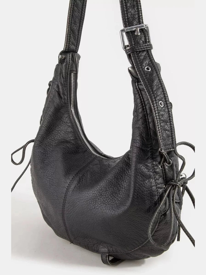 Fame Larger Leather Crescent Shoulder Bag nicholesgifts