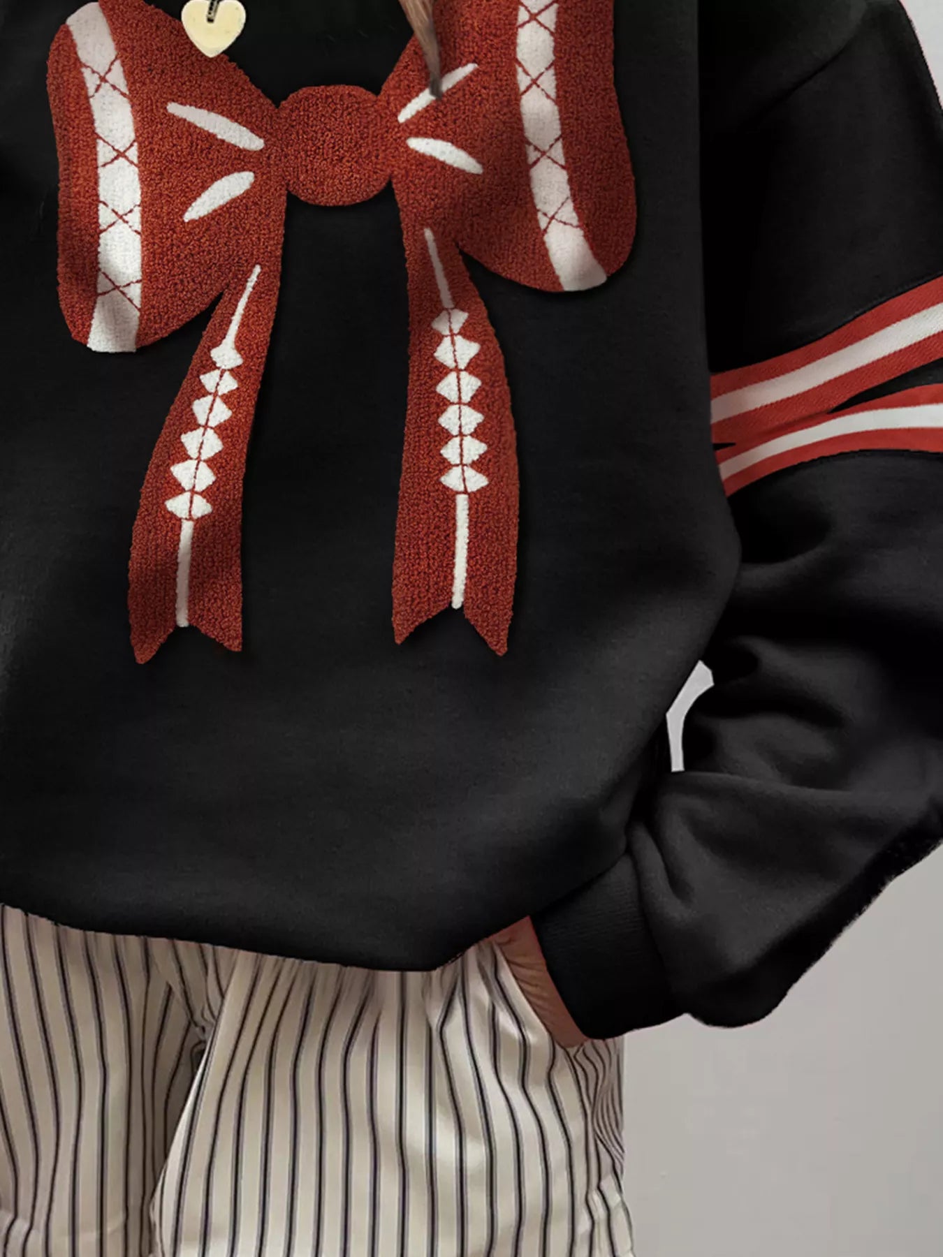 Bow Front Dropped Shoulder Sweatshirt nicholesgifts