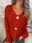 Crochet Button Up Long Sleeve Cardigan nicholesgifts
