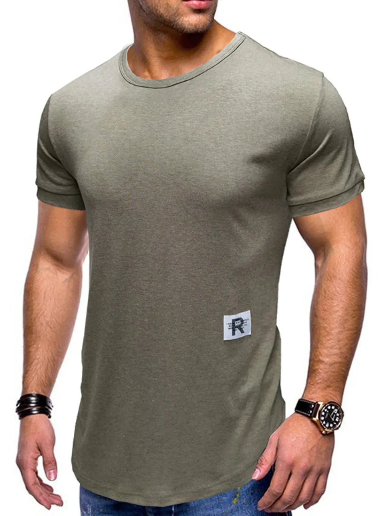 Men's Crew Neck Solid Color Basic T-Shirt NicholesGifts