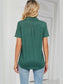 Women Johnny Collar Short Sleeve Blouse nicholesgifts