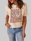 Letter Graphic Cuffed Tee Shirt nicholesgifts