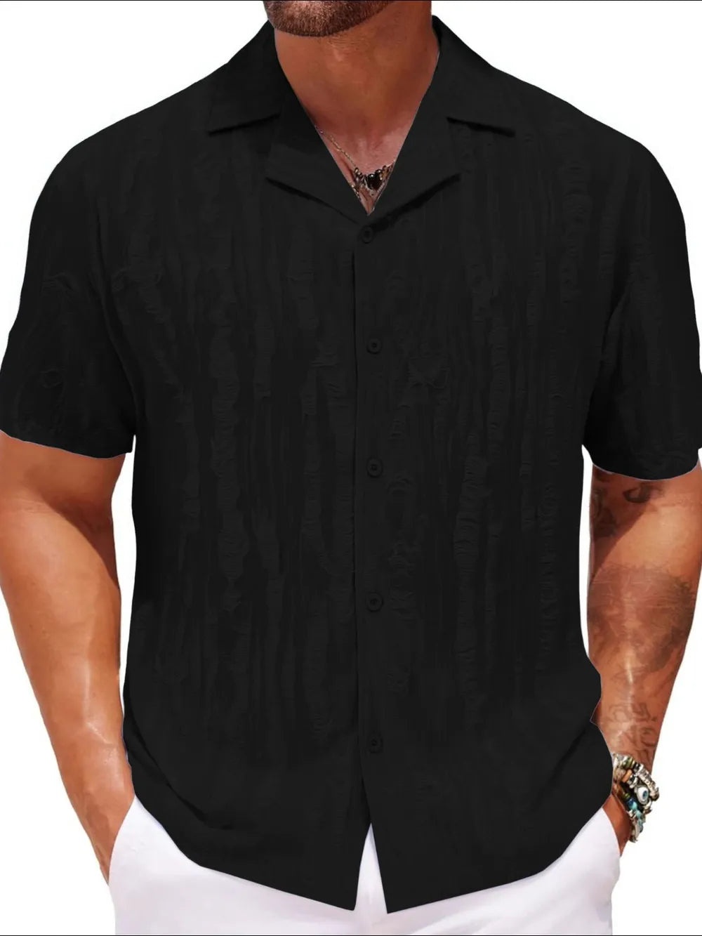 Men's Plus Size Collared Neck Short Sleeve Shirt NicholesGifts