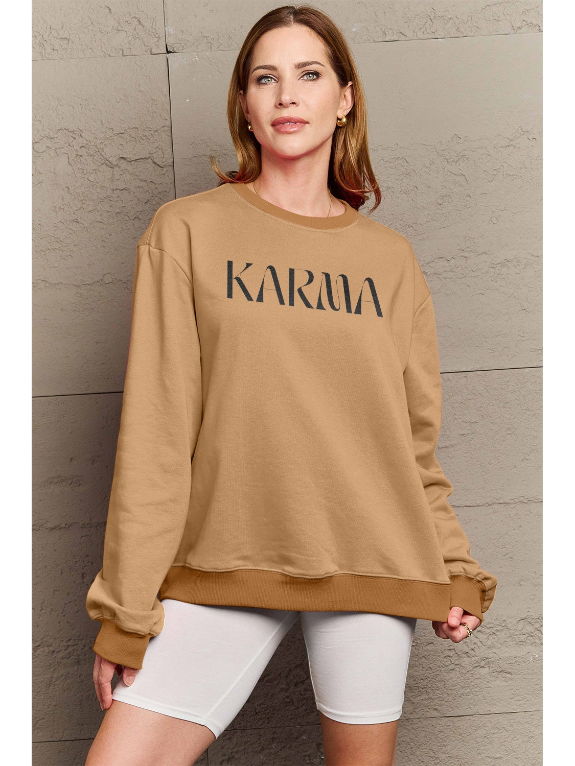 Simply Love Full Size KARMA Graphic Sweatshirt nicholesgifts