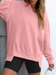 Women Notched Long Sleeve Oversized Sweatshirt nicholesgifts