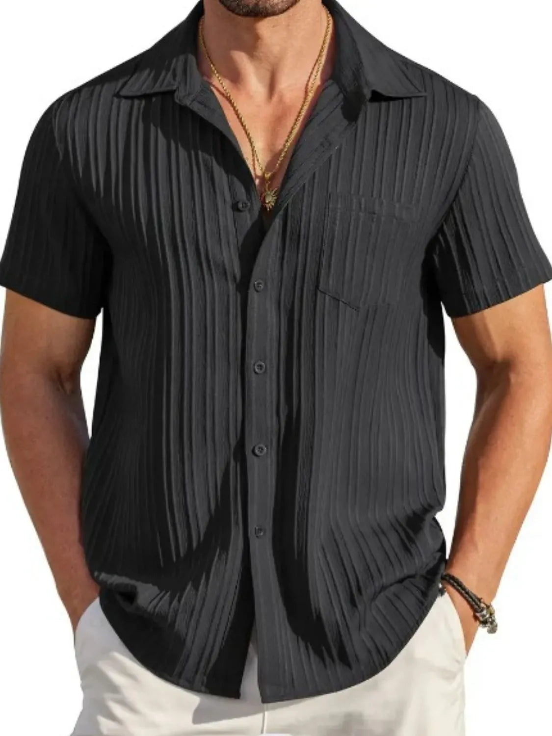 Men's Full Size Button Up Short Sleeve Shirt Plus Size NicholesGifts