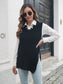 Frayed Hem Slit Sweater Vest nicholesgifts