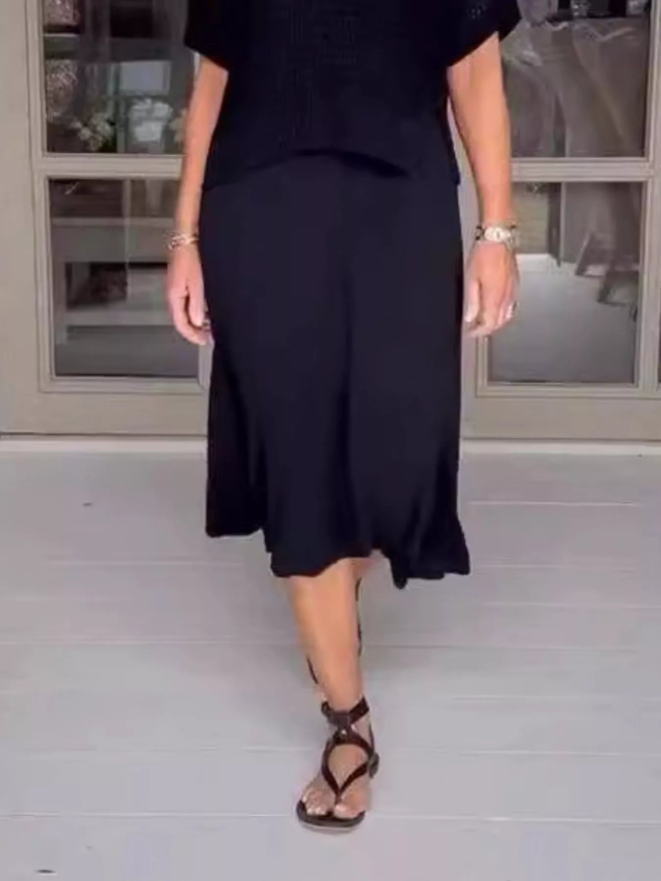 Full Size Openwork Knit Cover Up and Dress Set Plus Size Trendsi