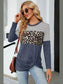 Leopard Striped Round Neck T-Shirt nicholesgifts