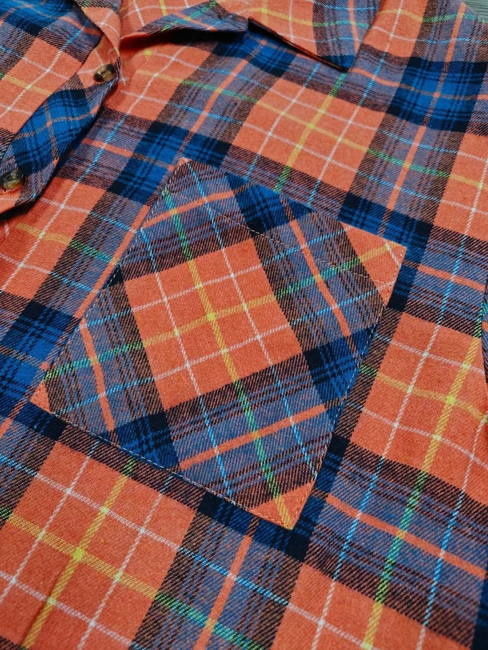 Plaid Collared Neck Long Sleeve Shirt Trendsi