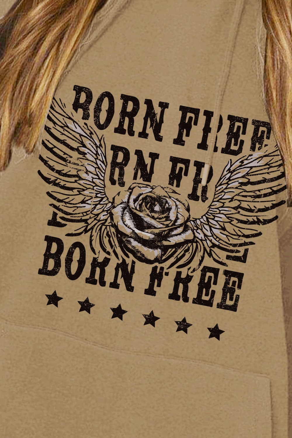 Simply Love Simply Love Full Size BORN FREE Graphic Hoodie Trendsi