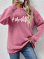 NicholesGifts Women Letter Graphic Mom Life Round Neck Sweatshirt nicholesgifts